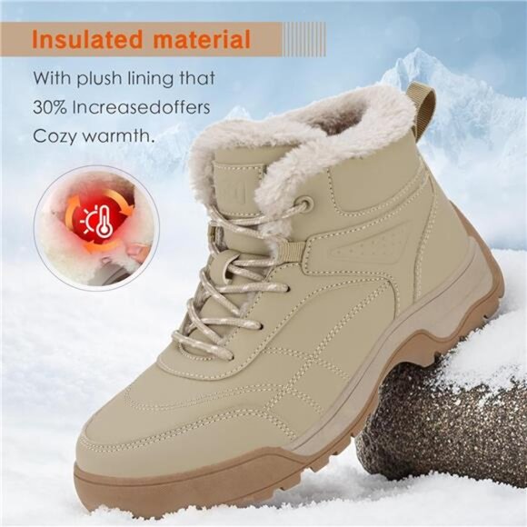 Women's Winter Snow Boots Warm Fur Lined Anti-skid Ankle Boots - Picture 3 of 6